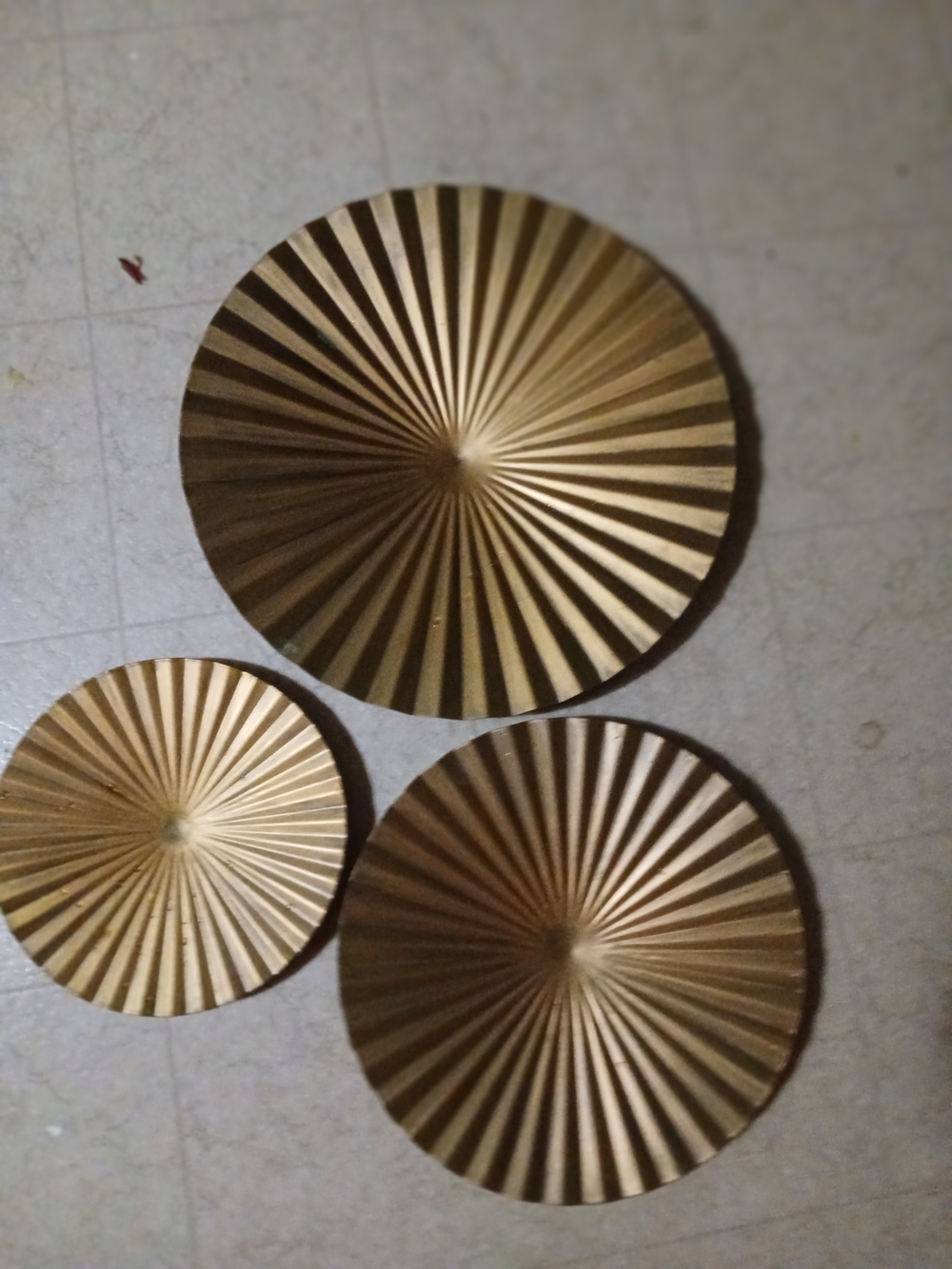 Metallic Gold Radiant Wall Disc 3 Piece  Set - Home Wall Decor